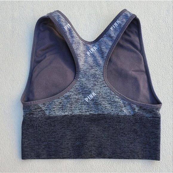 PINK Victoria's Secret Active Seamless Gray and Black Sports Bra - Picture 8 of 10